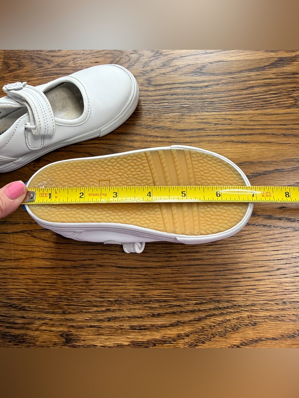 Keds Ella White Girls' Classic Leather Mary Jane Sneakers Hook & Loop Size 8.5 - Picture 11 of 11
